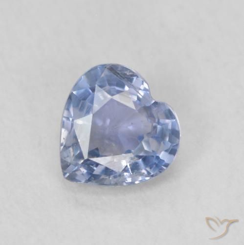 0.52ct Natural Light Purplish Blue Sapphire, Heart, VS