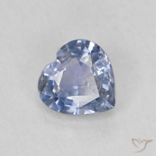 0.52 ct Blue Sapphire Stone, Natural Sapphire in Heart Facet Shape for Sale