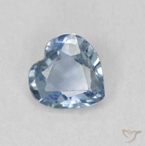 0.52 ct Blue Sapphire Stone, Natural Sapphire in Heart Facet Shape for Sale
