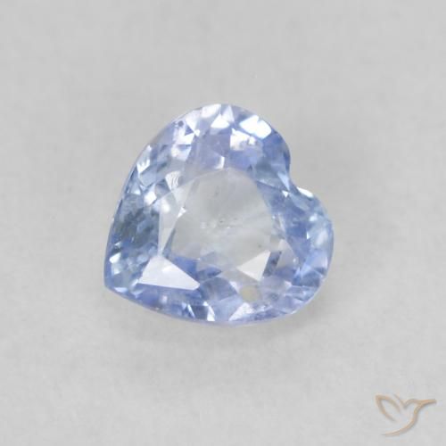 0.57ct Natural Pastel Blue Sapphire, Heart, VS