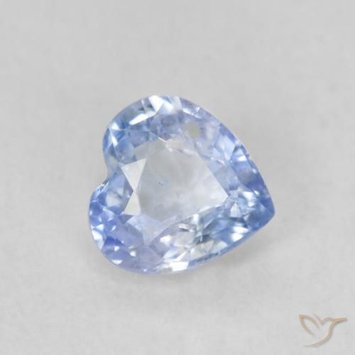 0.57 ct Blue Sapphire Stone, Natural Sapphire in Heart Facet Shape for Sale