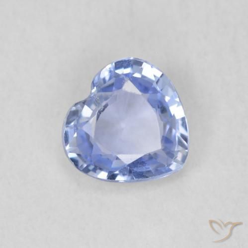 0.45 ct Blue Sapphire Stone, Natural Sapphire in Heart Facet Shape for Sale