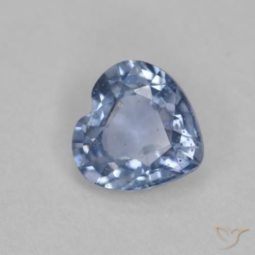 0.50 ct Blue Sapphire Stone, Natural Sapphire in Heart Facet Shape for Sale