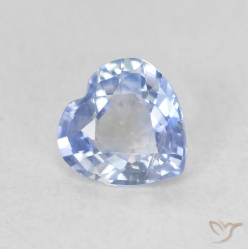 0.50ct Natural Pastel Blue Sapphire, Heart, VS-SI