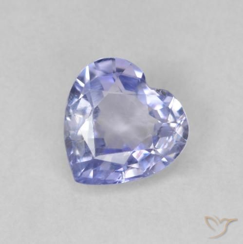 0.52ct Natural Light Blue Sapphire, Heart, VS