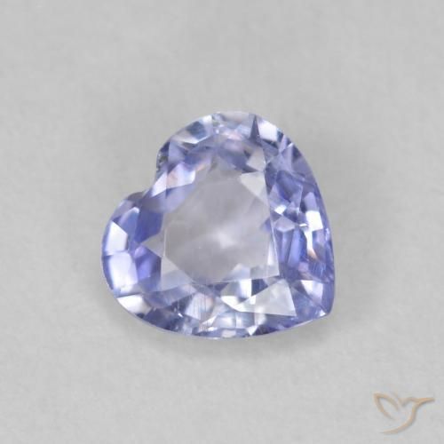 0.52 ct Blue Sapphire Stone, Natural Sapphire in Heart Facet Shape for Sale