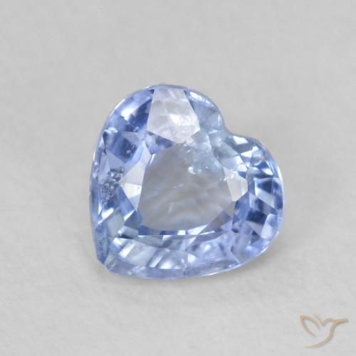 0.69ct Natural Light Blue Sapphire, Heart, VS