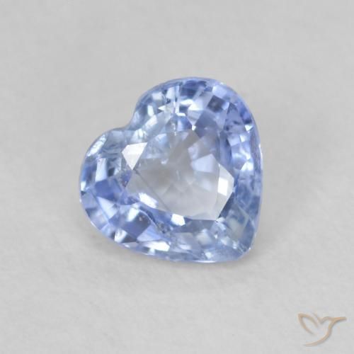0.69 ct Blue Sapphire Stone, Natural Sapphire in Heart Facet Shape for Sale