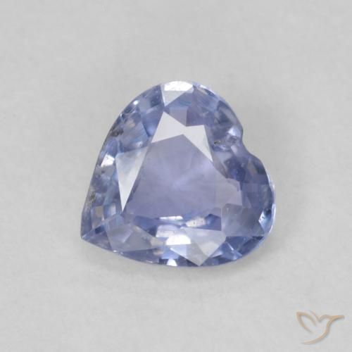 0.51 ct Blue Sapphire Stone, Natural Sapphire in Heart Facet Shape for Sale