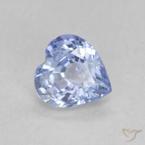 0.61ct Natural Pastel Blue Sapphire, Heart, VS