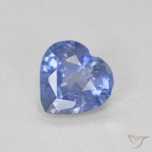 0.59 ct Blue Sapphire Stone, Natural Sapphire in Heart Facet Shape for Sale
