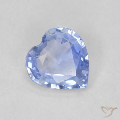 0.54ct Natural Pastel Blue Sapphire, Heart, VS