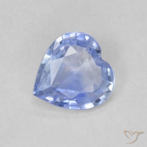 0.54 ct Blue Sapphire Stone, Natural Sapphire in Heart Facet Shape for Sale