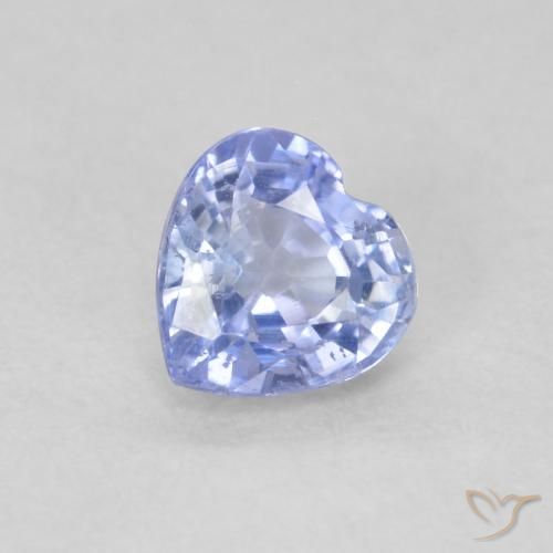 0.56ct Natural Pastel Blue Sapphire, Heart, VS