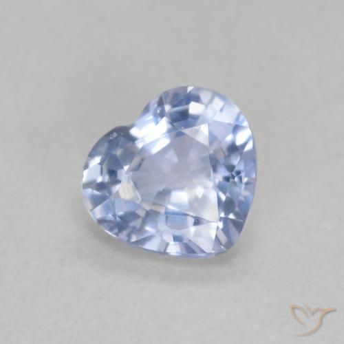 0.55ct Natural Pastel Blue Sapphire, Heart, VS