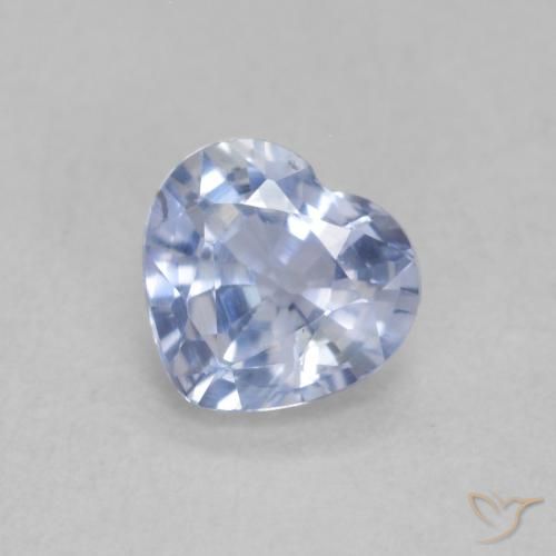 0.55 ct Blue Sapphire Stone, Natural Sapphire in Heart Facet Shape for Sale