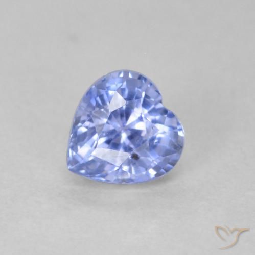 0.62 ct Blue Sapphire Stone, Natural Sapphire in Heart Facet Shape for Sale