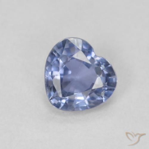 0.48ct Natural Light Blue Sapphire, Heart, VS