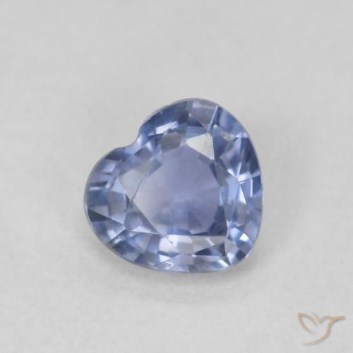 0.48 ct Blue Sapphire Stone, Natural Sapphire in Heart Facet Shape for Sale