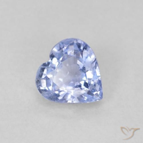 0.47ct Natural Light Blue Sapphire, Heart, VS