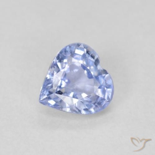 0.47 ct Blue Sapphire Stone, Natural Sapphire in Heart Facet Shape for Sale