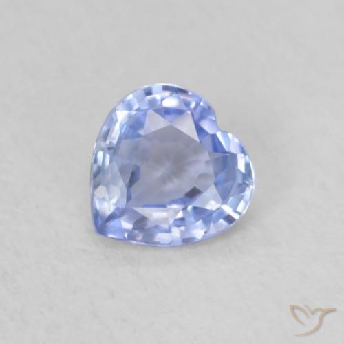 0.37ct Natural Pastel Blue Sapphire, Heart, VVS-VS