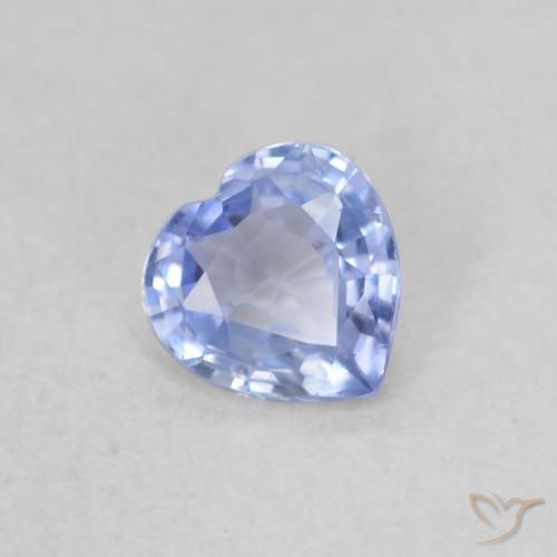 0.37 ct Blue Sapphire Stone, Natural Sapphire in Heart Facet Shape for Sale