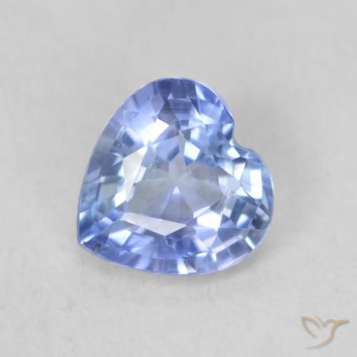 0.56ct Natural Pastel Blue Sapphire, Heart, VVS-VS