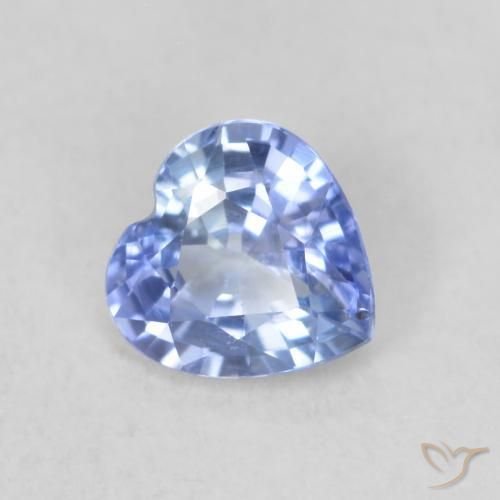 0.56 ct Blue Sapphire Stone, Natural Sapphire in Heart Facet Shape for Sale