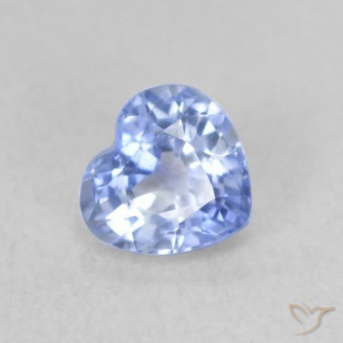 0.54ct Natural Pastel Blue Sapphire, Heart, VVS-VS