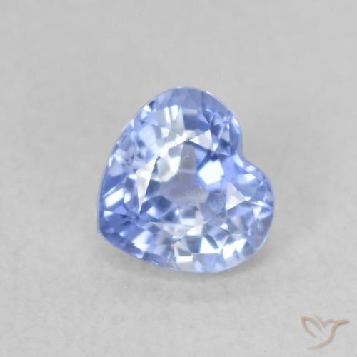 0.54 ct Blue Sapphire Stone, Natural Sapphire in Heart Facet Shape for Sale