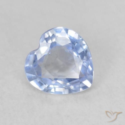 0.59ct Natural Light Blue Sapphire, Heart, VVS-VS