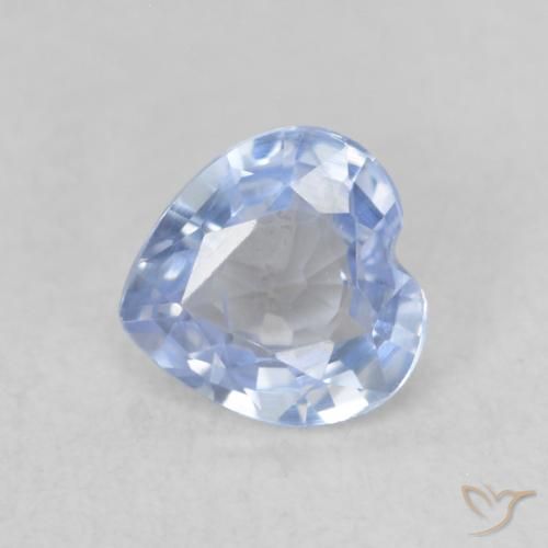 0.59 ct Blue Sapphire Stone, Natural Sapphire in Heart Facet Shape for Sale