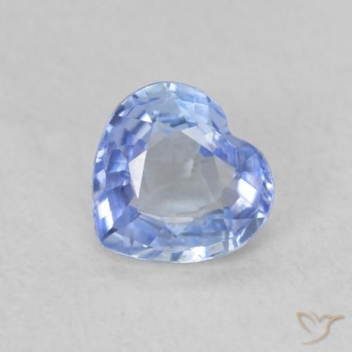 0.50ct Natural Pastel Blue Sapphire, Heart, VVS-VS