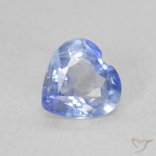 0.54ct Natural Pastel Blue Sapphire, Heart, VVS-VS
