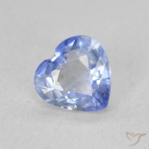 0.54 ct Blue Sapphire Stone, Natural Sapphire in Heart Facet Shape for Sale