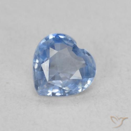 0.43ct Natural Light Blue Sapphire, Heart, VVS-VS