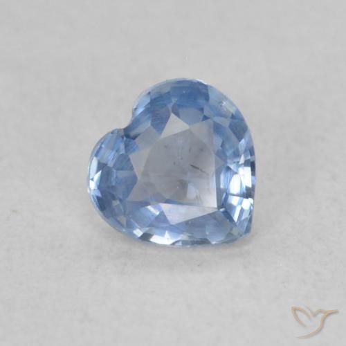 0.43 ct Blue Sapphire Stone, Natural Sapphire in Heart Facet Shape for Sale