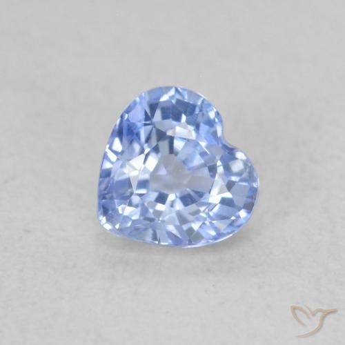 0.50ct Natural Pastel Blue Sapphire, Heart, VVS-VS
