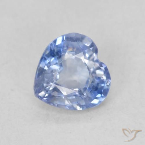 0.58ct Natural Light Blue Sapphire, Heart, VVS-VS