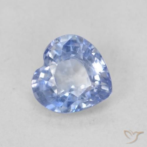 0.58 ct Blue Sapphire Stone, Natural Sapphire in Heart Facet Shape for Sale