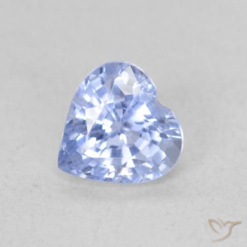 0.49ct Natural Pastel Blue Sapphire, Heart, VVS-VS