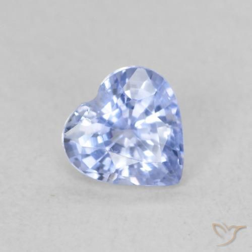 0.49 ct Blue Sapphire Stone, Natural Sapphire in Heart Facet Shape for Sale