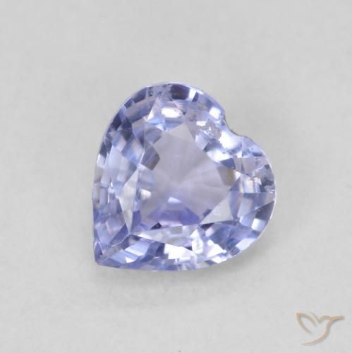 0.63 ct Blue Sapphire Stone, Natural Sapphire in Heart Facet Shape for Sale