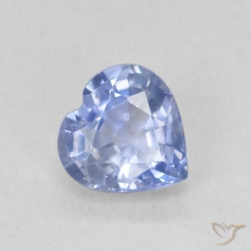 0.68ct Natural Pastel Blue Sapphire, Heart, VS, Photo A