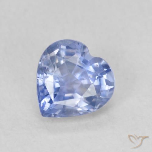 0.68 ct Blue Sapphire Stone, Natural Sapphire in Heart Facet Shape for Sale