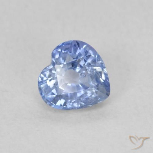 0.55 ct Blue Sapphire Stone, Natural Sapphire in Heart Facet Shape for Sale