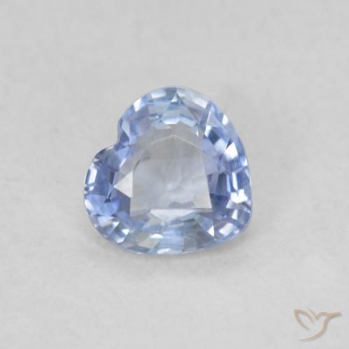 0.46ct Natural Pastel Blue Sapphire, Heart, VS
