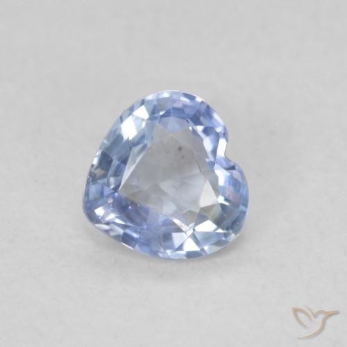 0.46 ct Blue Sapphire Stone, Natural Sapphire in Heart Facet Shape for Sale