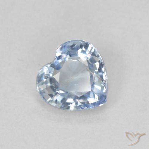 0.49ct Natural Bluish White Sapphire, Heart, VS
